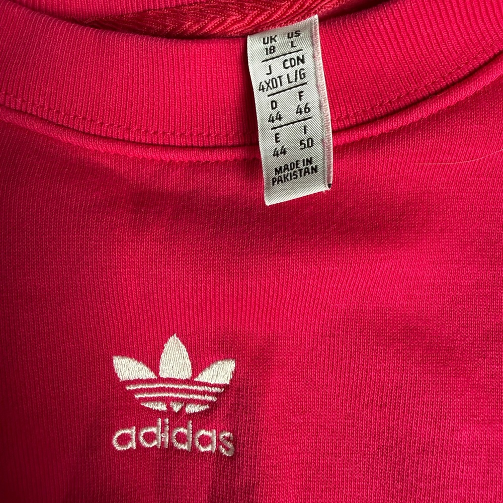 adidas Bright Pink Trefoil Crewneck Sweatshirt - Picture 3 of 6